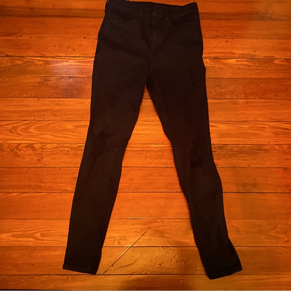 AE Next Level Ripped Highest Waist Black Jegging size 6
